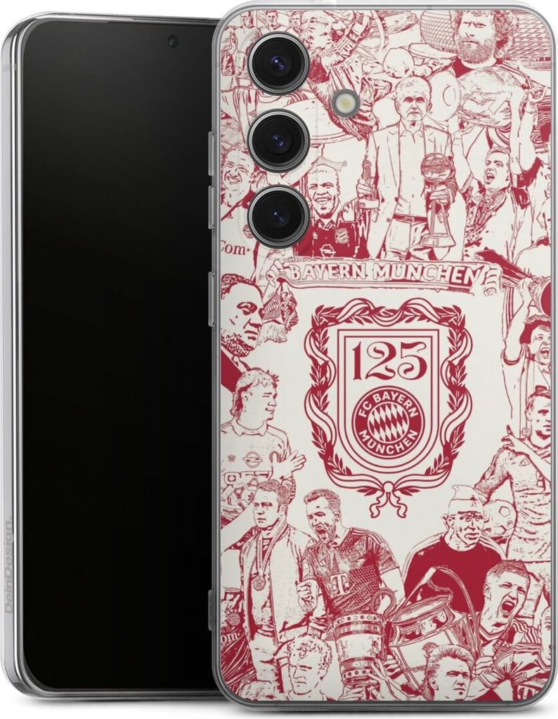 DeinDesign Handyhülle für Samsung Galaxy S25 Silikon Hülle Case Smartphone Schutzhülle FC Bayern München Offizielles Lizenzprodukt FCB 125 Jahre