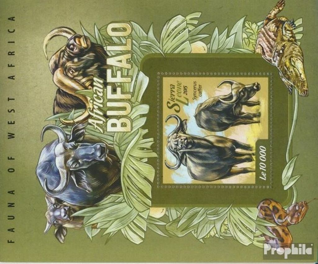 Briefmarken Sierra Leone 2015 Mi Block 740 (kompl. Ausg.) postfrisch Büffel