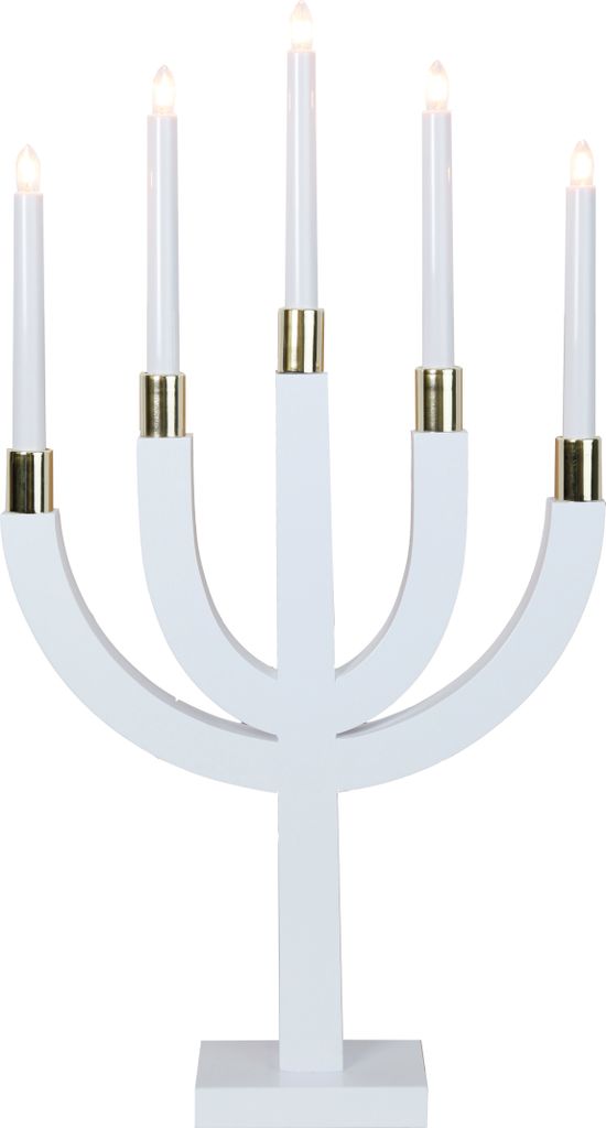 Best Season Fensterleuchter "Elias" 5flammig Material: Holz/MetallFarbe: weiss, ca. 67 x 39, 218-81