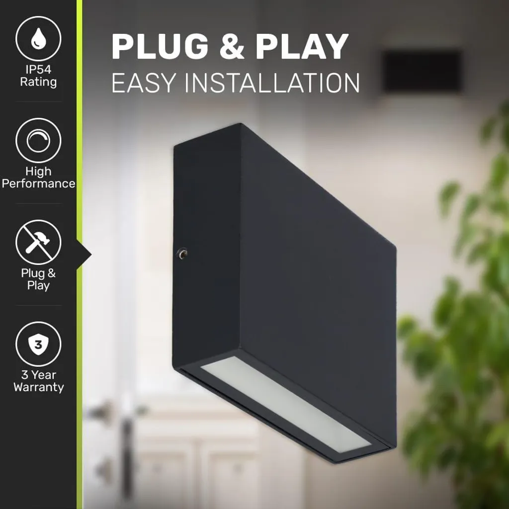 Applique Murale Extérieur pour Terrasse et Jardin LED 10W Noir Variable - 5