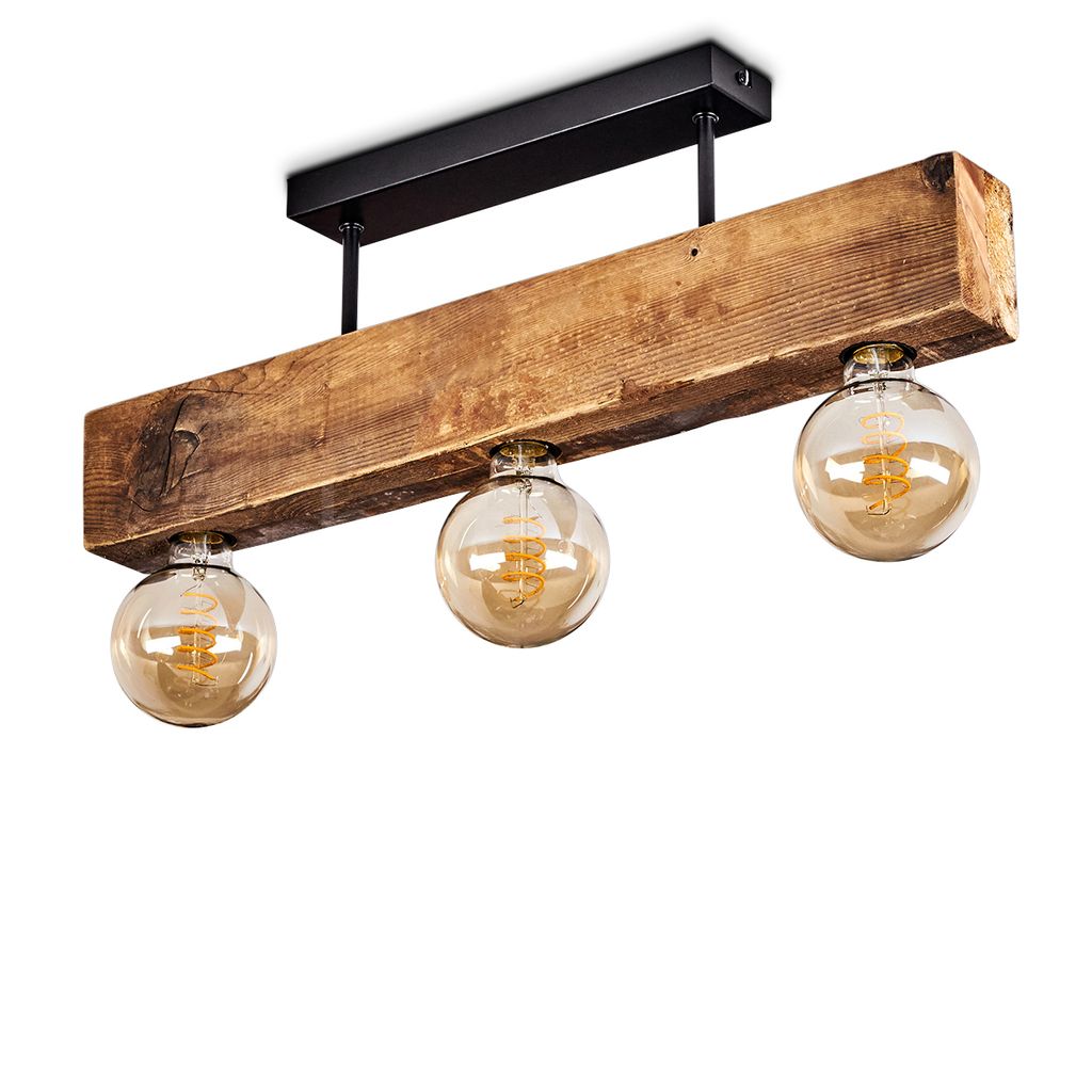Colleluccio »Colleluccio« Deckenlampe aus Metall/Holz in Schwarz/Natur