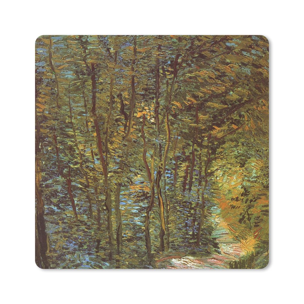MuchoWow Mauspad Mousepad In den Wäldern - Vincent van Gogh 20x20 cm - Mousepads - Maus Mat - Pad - Mausunterlage - Desk Mat - Bureauartikeln
