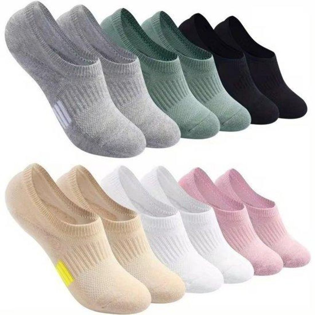 6 Paar – Sportsocken für Damen – Größe 33–41 – Söckchen mit rutschfestem Silikon – Laufsocken – Unsichtbare, nahtlose Socken für D...