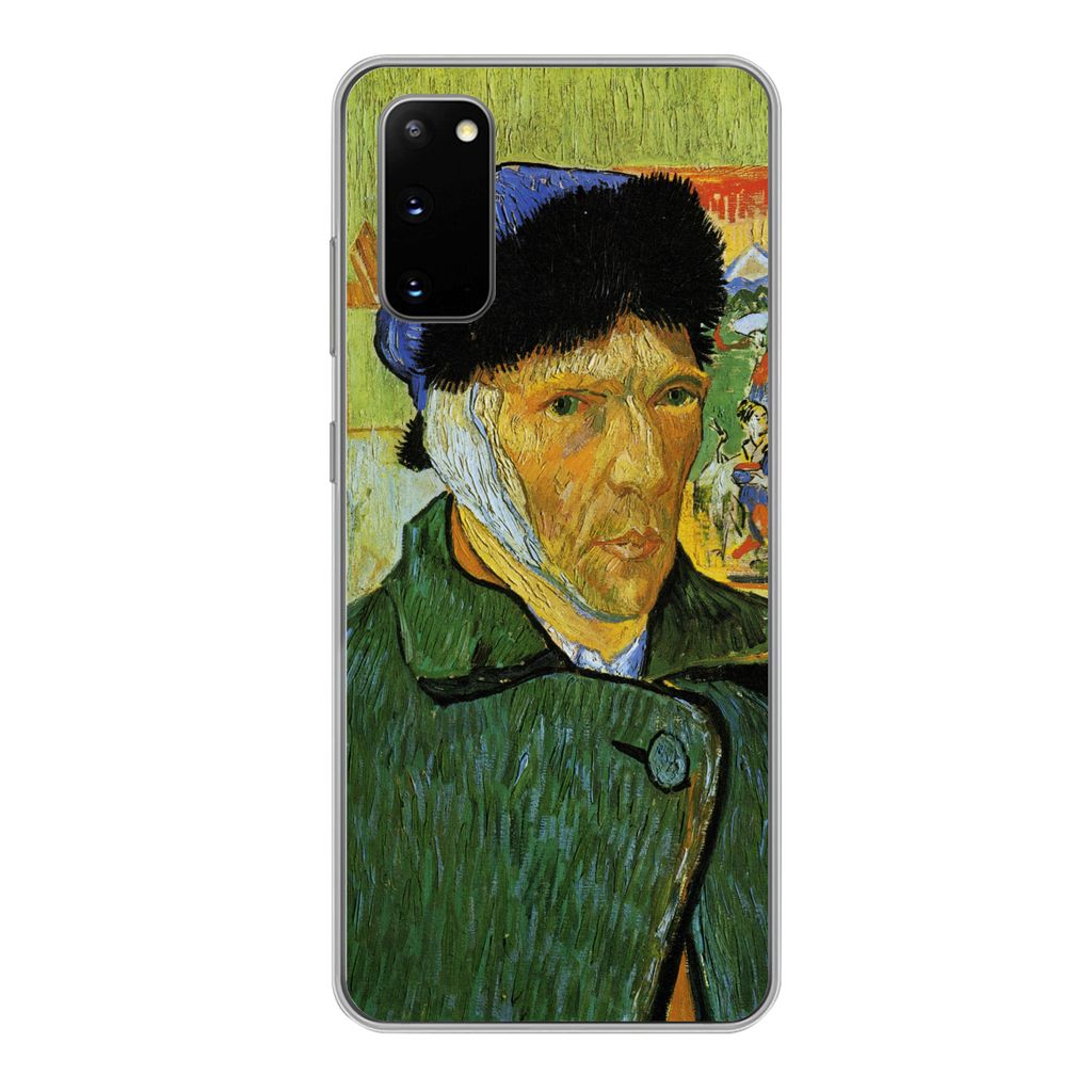 MuchoWow Handyhülle Schutzhülle Hülle für Samsung Galaxy S20 Selbstbildnis mit verbundenem Ohr - Vincent van Gogh Silikon Softcase Handy Hül...