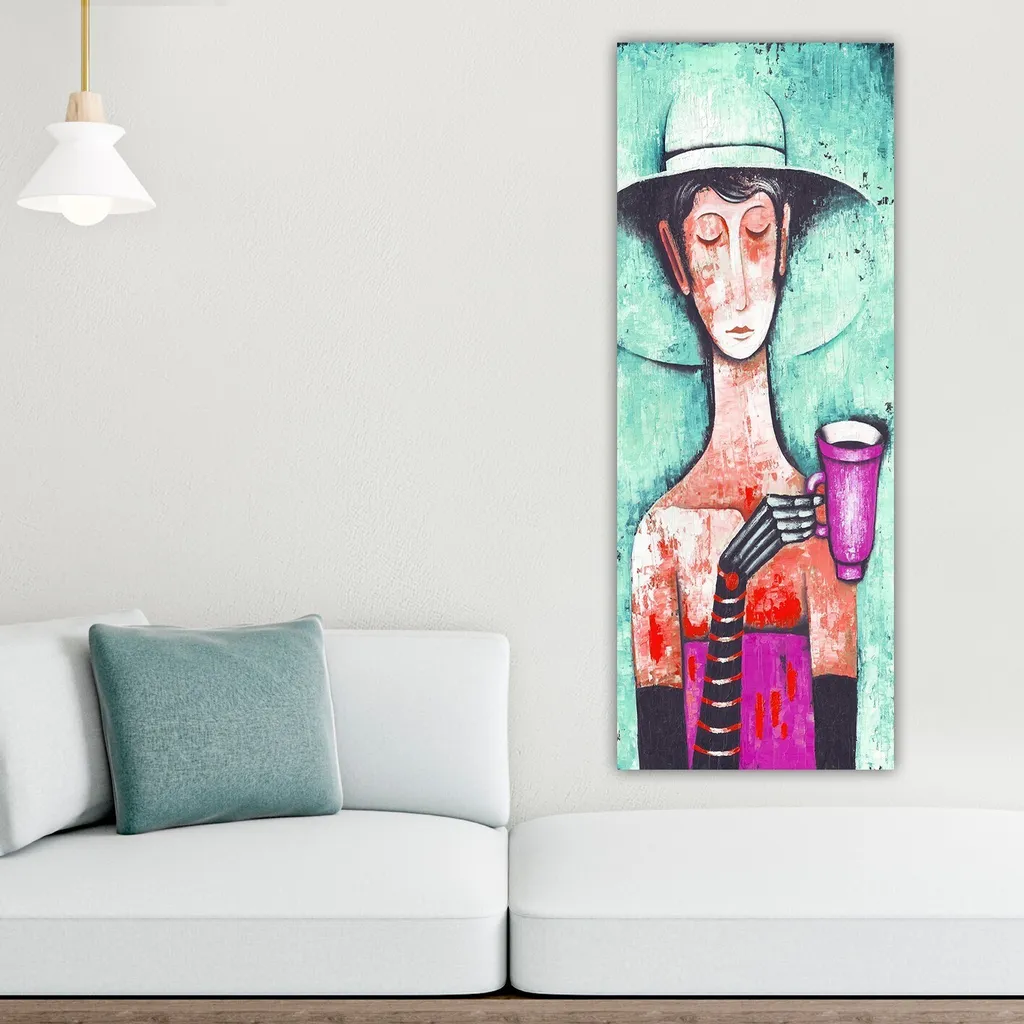 Wallity DKY332607913-TNS2046 Tableau sur Toile Coloré 30x80cm