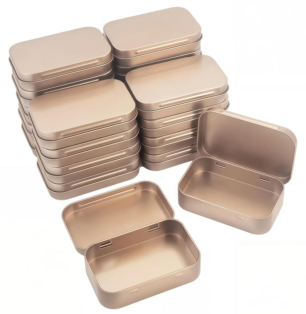 Boîte Métallique avec Charnières Pratiques : Pack de 20 Mini Rangements