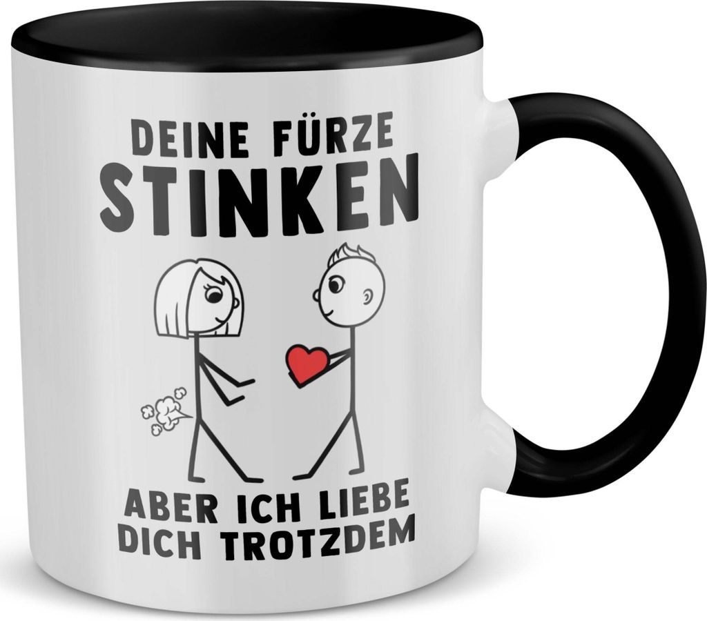 22Feels Frauen Jahrestag Geschenk Hochzeitstag Ehefrau Freundin Tasse Deine Fürze Stinken Kaffetasse Erster Hochzeitstag Valentinstag für Sie Geb...