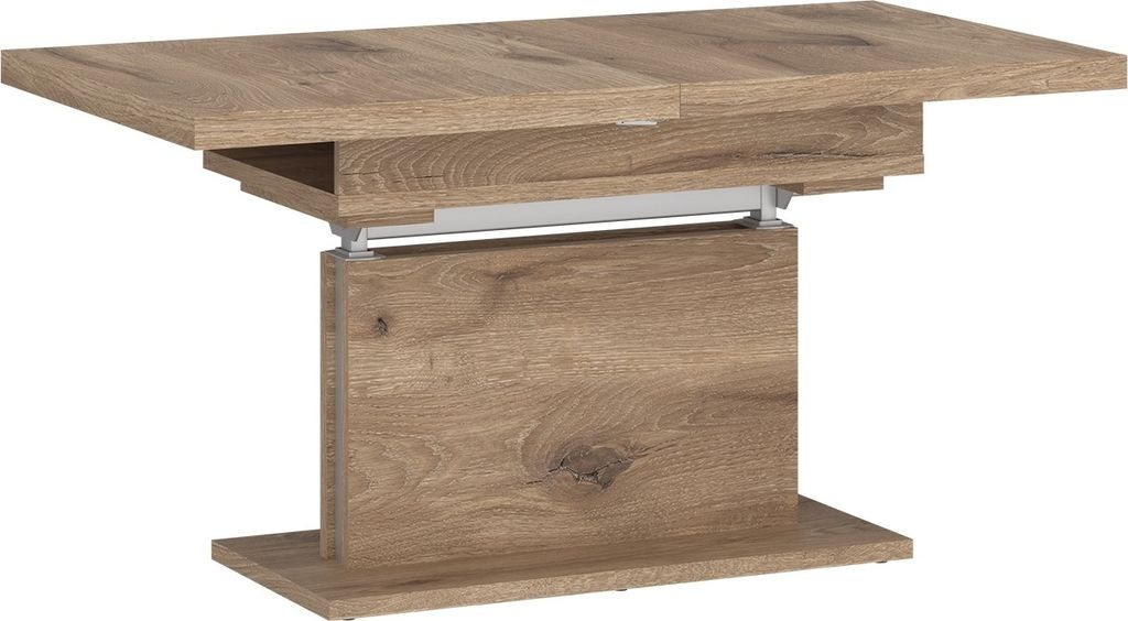 Couchtisch >CORTADO< ausziehbar bis 150cm, höhenverstellbar bis 74cm, in Viking Eiche Nachbildung - 110/150x58/74x70cm (BxHxT)
