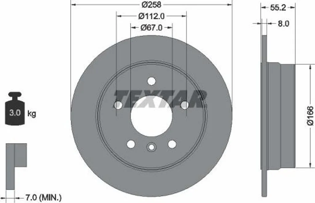 Remplacement Disque de Frein Textar 92099703 pour Mercedes Classe A