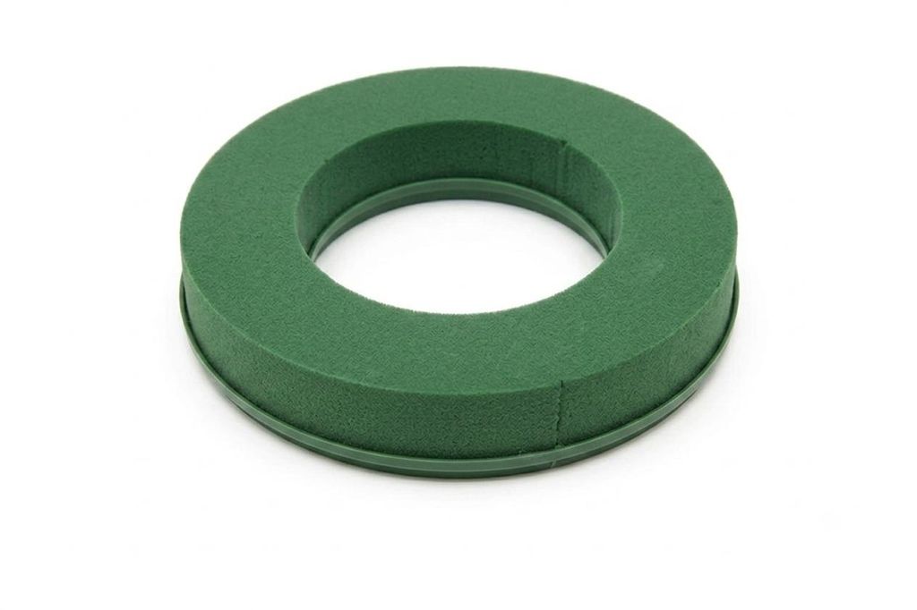 Steckschaum-Kranz 20 cm, mit Plastikunterlage, Steckmasse, Produktbild 