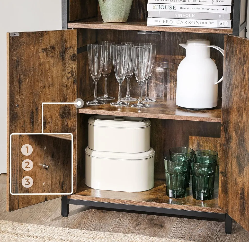 Étagère de Bureau Multifonctionnelle avec Compartiments et Rangement Bas - 9