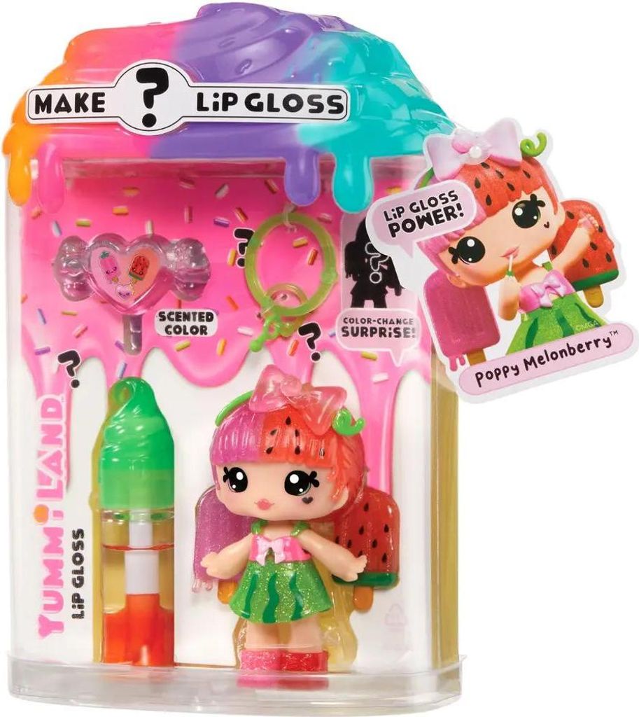 Yummiland Lip Gloss Doll: Mystery Color Change - Poppy Melonberry