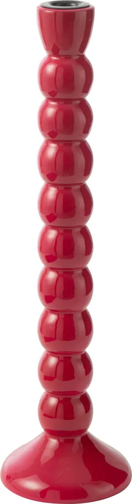 Bougeoir J-Line en bois de mangue coloris Fuchsia pour bougies piliers