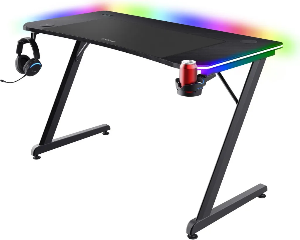 Trust GXT 710 Luminus Pro Noir : Fauteuil avec LED RGB et Dossier Réglable