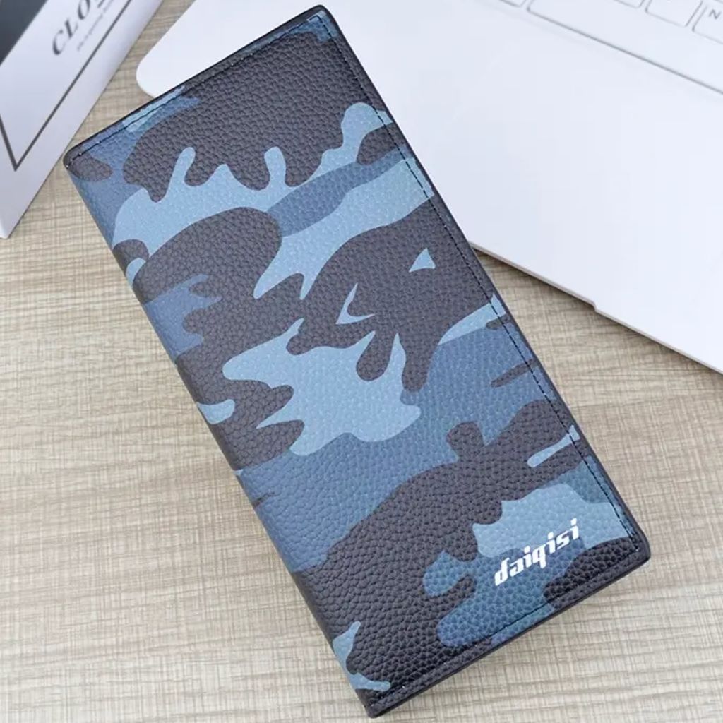 Stylische Herren Geldbörse Daiqisi Army - Blau mit Camouflage-Design KP35463