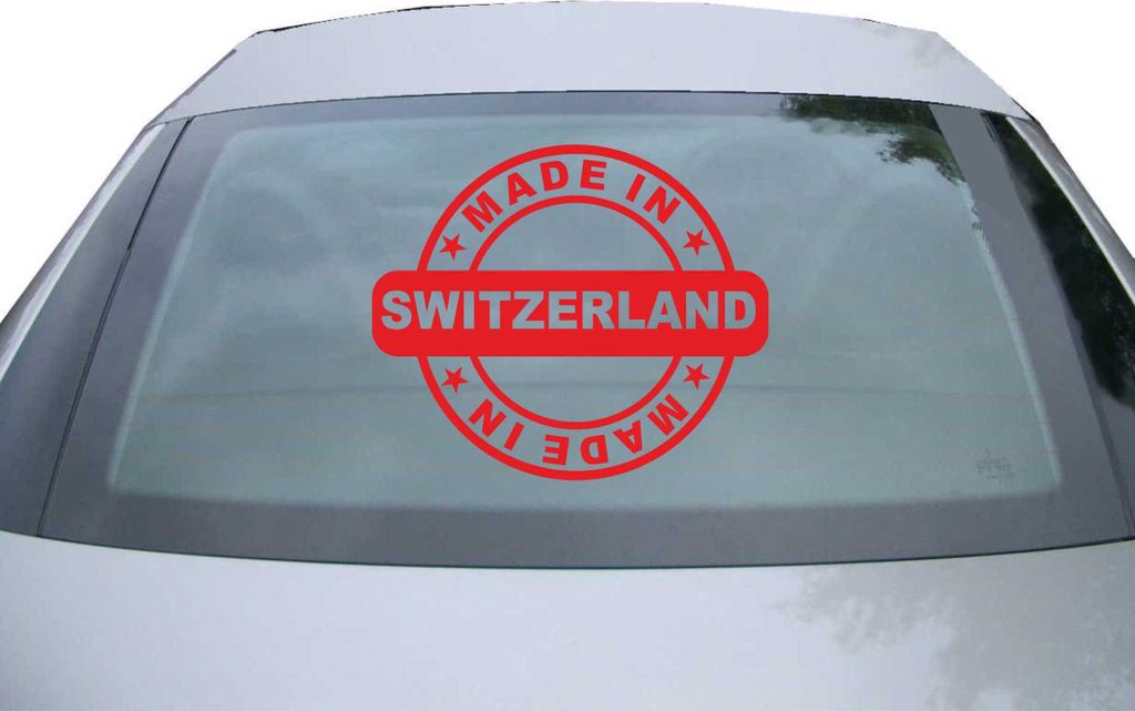 Indigos UG - Aufkleber Heckscheibe & Motorklappe DE2912 - rot - 600x507 mm - Switzerland XL - Auto Scheiben Fenster Heckklappe Tuning Racing JDM - ...