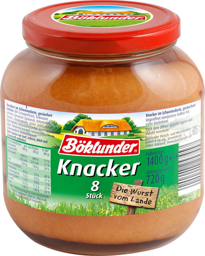 Böklunder Knacker saucisses 8 pièces poids égoutté 720g Image du produit 