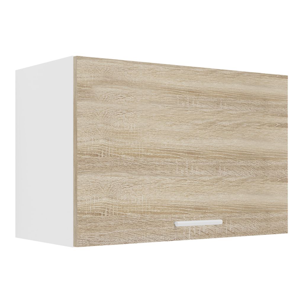 Esilo keuken bovenkastje 60 cm 1 deurwit, eik decor. Productafbeelding 