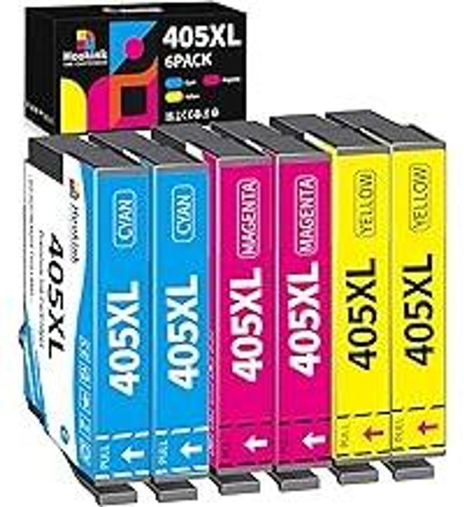 Hookink 405XL Farbe Druckerpatronen Kompatibel für Epson 405 XL Multipack für WF 4820 Druckerpatronen WF-3825DWF WF-3820DWF WF-4825DWF WF-4830DTW...