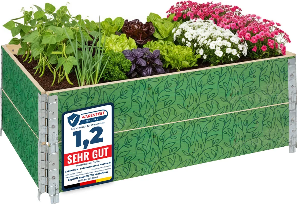 Jardinières surélevées en bois de 60cm pour fleurs et aromates, lot de 2