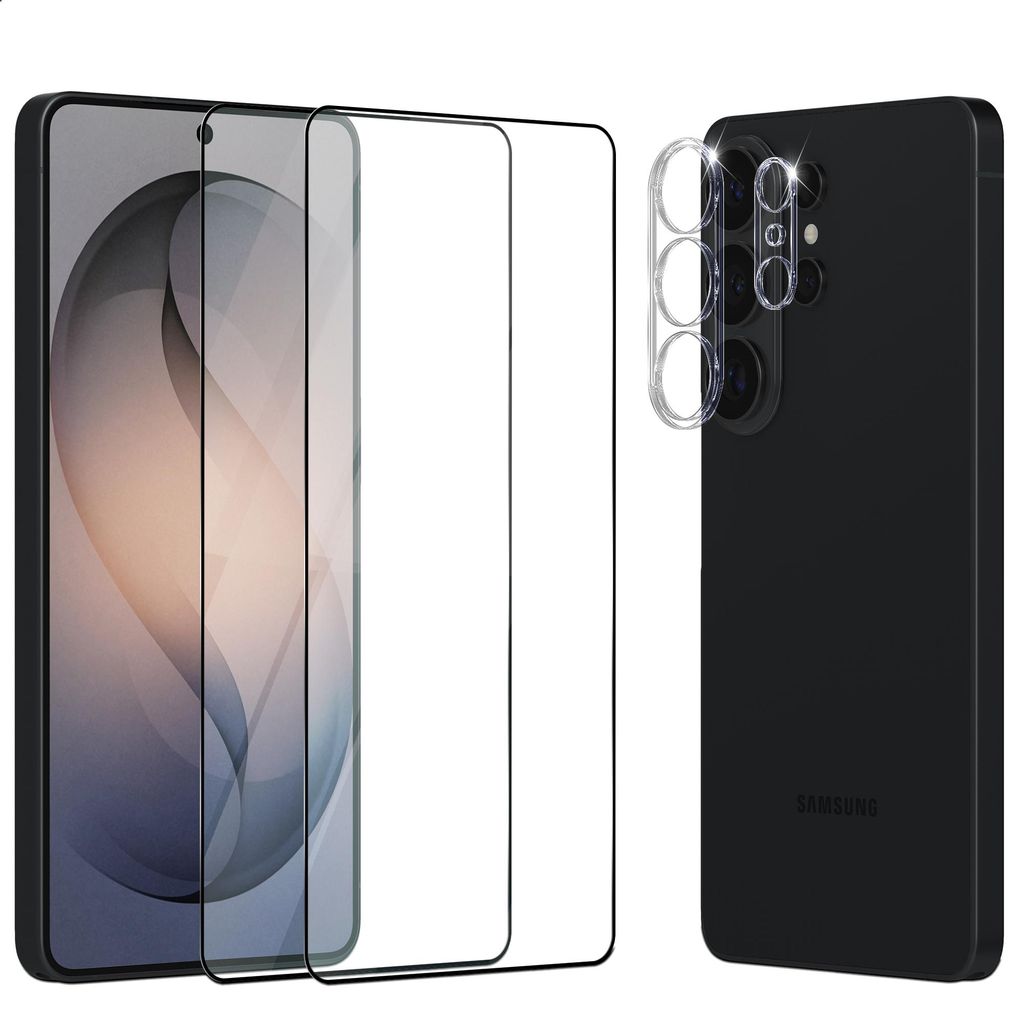 2-Pack Samsung S26 Ultra Displayschutz & 1-Pack Linsenschutz - Gehärtetes Glas 9H - Super Qualität 3D