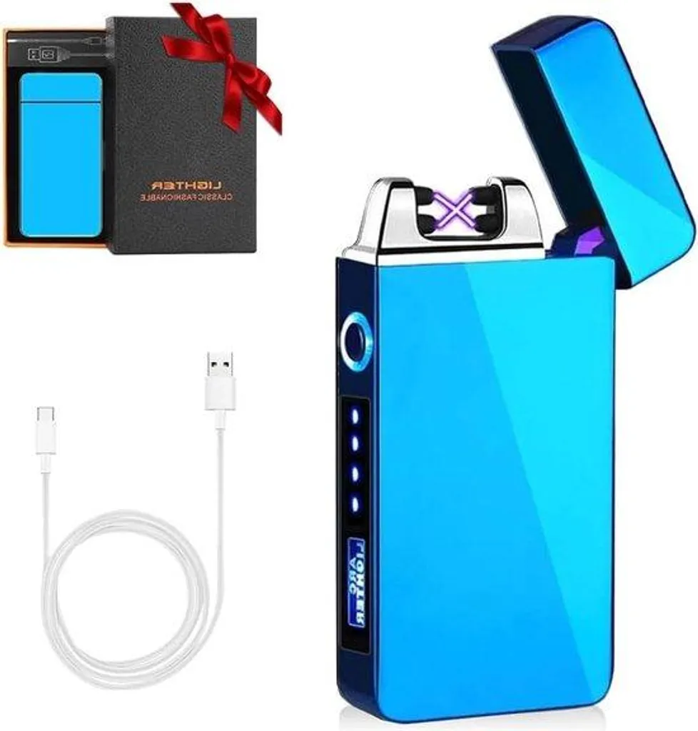 Briquet plasma à double arc électrique et écran tactile LED pour homme