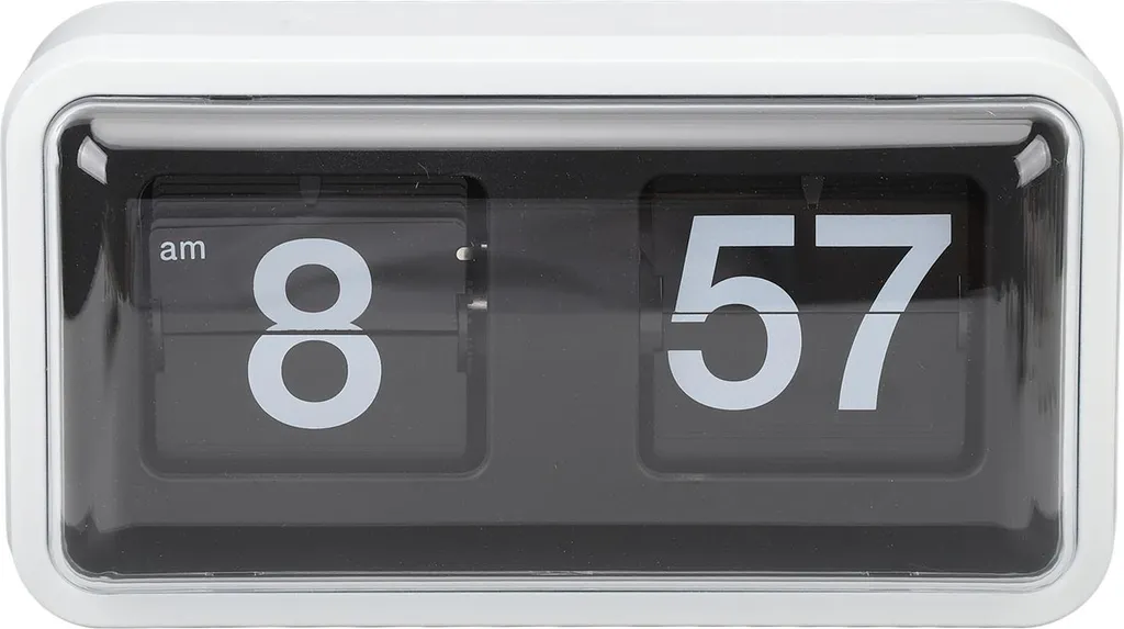 Horloge à poser multifonctionnelle blanche avec écran de protection clair
