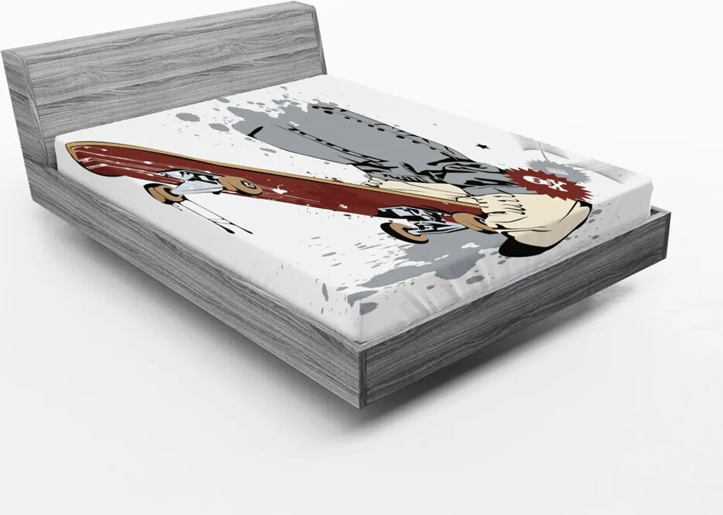 Linge de Lit pour Chambre Ado 180x200 cm Motif Skate et Streetwear