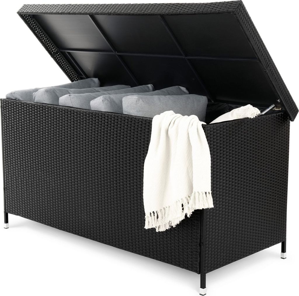 di volio Gartenbox Belia - schwarz, Auflagenbox 870 L, mit abschließbarem Deckel, wasserdicht & wetterfest, für Kissen oder Gartengeräte, bis 22...
