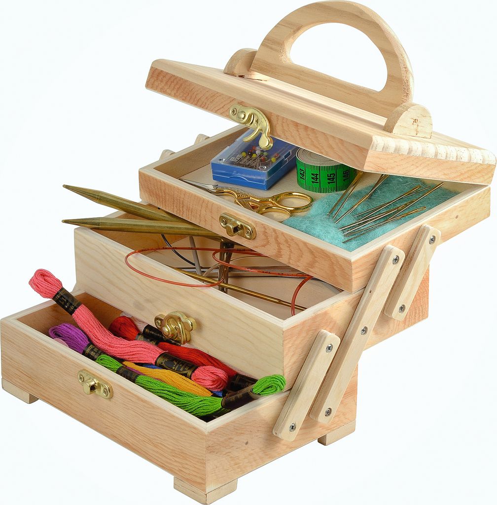 VBS Nähkästchen Piccolini 18x14x12 cm kompakte Aufbewahrung für Nähzubehör