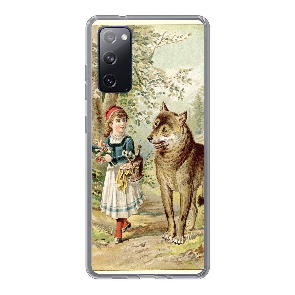 MuchoWow Handyhülle Schutzhülle Hülle für Samsung Galaxy S20 FE Wolf - Rotkäppchen - Wald Silikon Softcase Handy Hülle - Abdeckung
