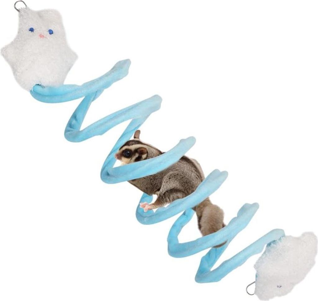 Elastische Klimtouwen - Sugar Glider - hängendes Spielzeug mit Metallhaken für Ratten - Vögel - Gleitbeutler - Frettchen - Eichhörnchenhamster ...