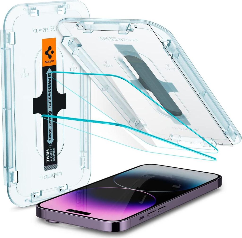 A screen protector application kit and an iPhone.