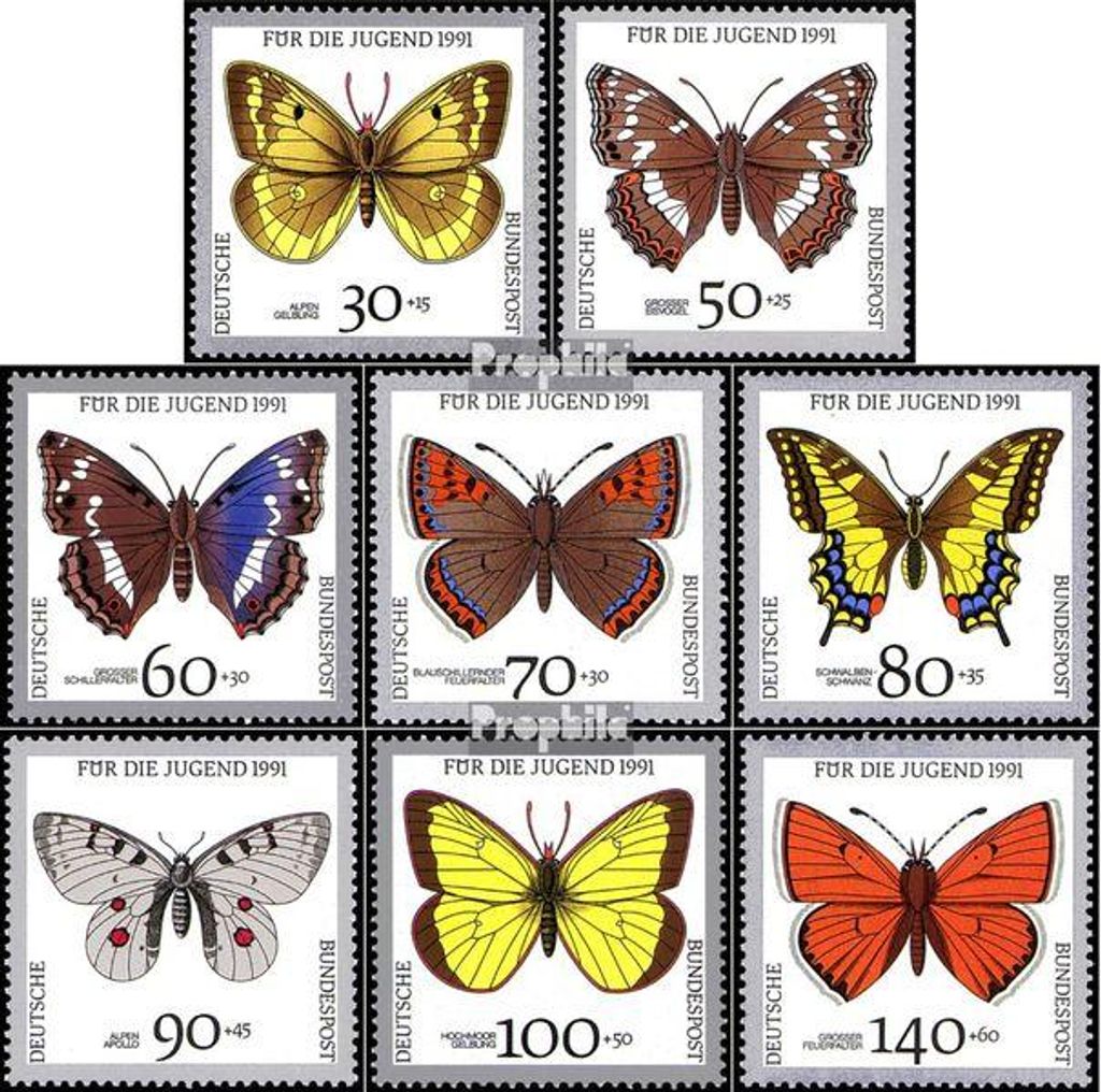 Briefmarken BRD (BR.Deutschland) 1991 Mi 1512-1519 Produktbild 