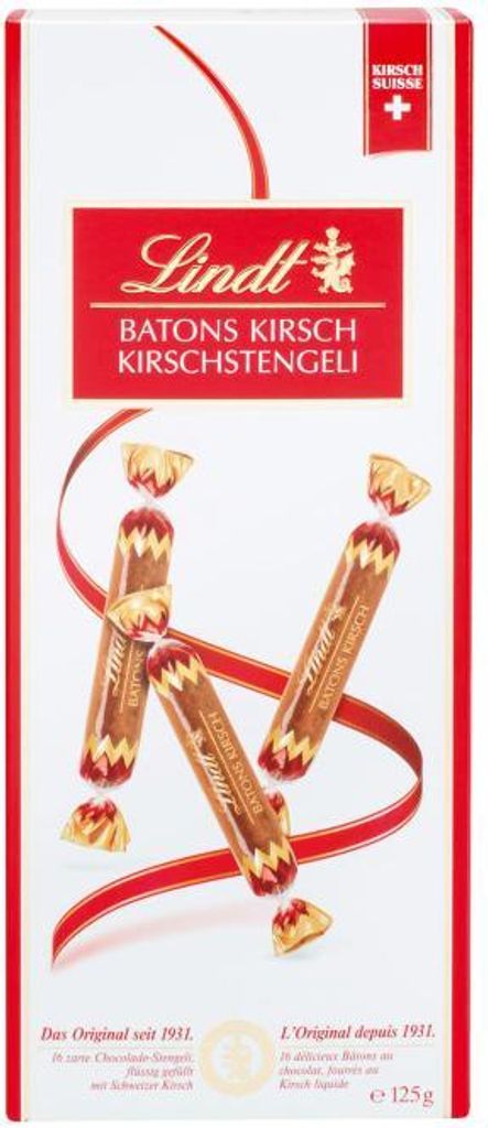 Lindt Kirschstängeli, Milchschokolade, 125 g, 1755 kJ, 419 Produktbild 