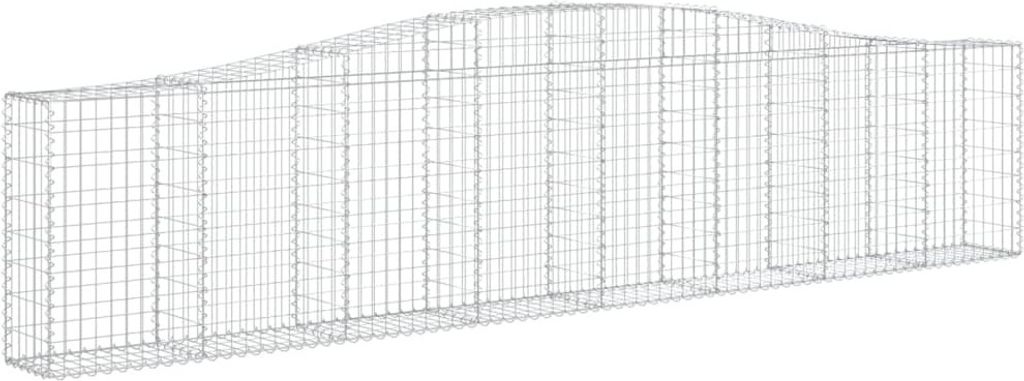 Gabione mit Hochbogen 400x30x80/100 cm Verzinktes Eisen