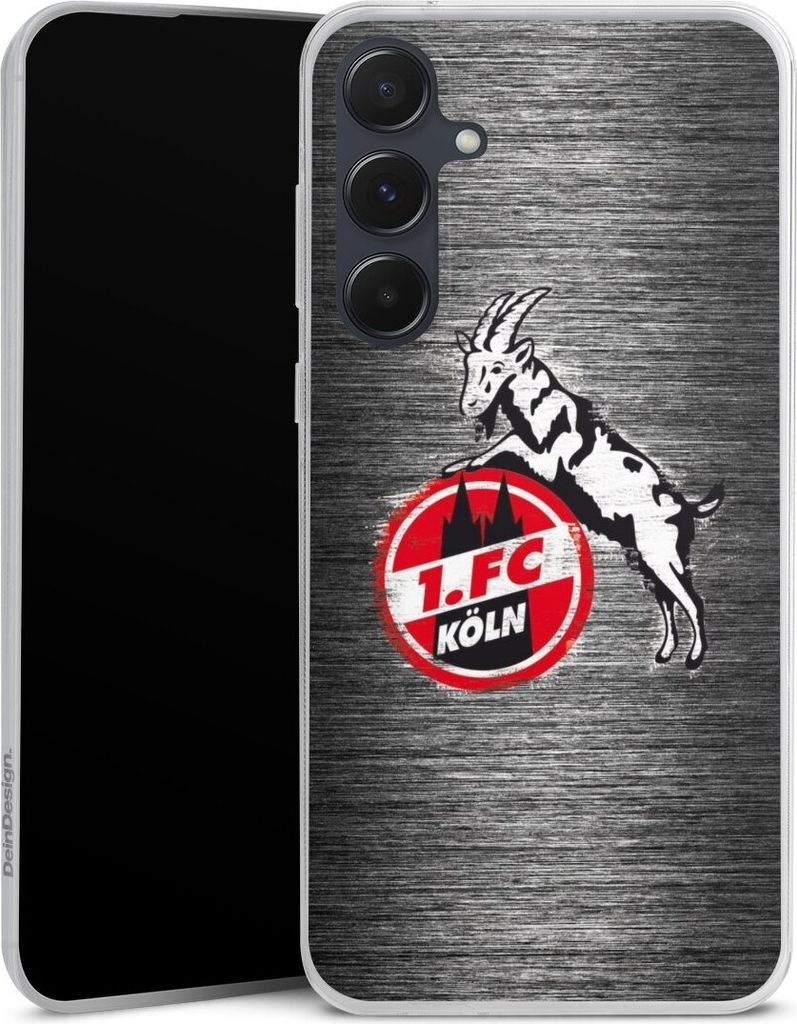 DeinDesign Slim Hülle für Samsung Galaxy A55 5G Silikon Case Ultra Dünn Handyhülle 1. FC Köln Metallic Look Offizielles Lizenzprodukt