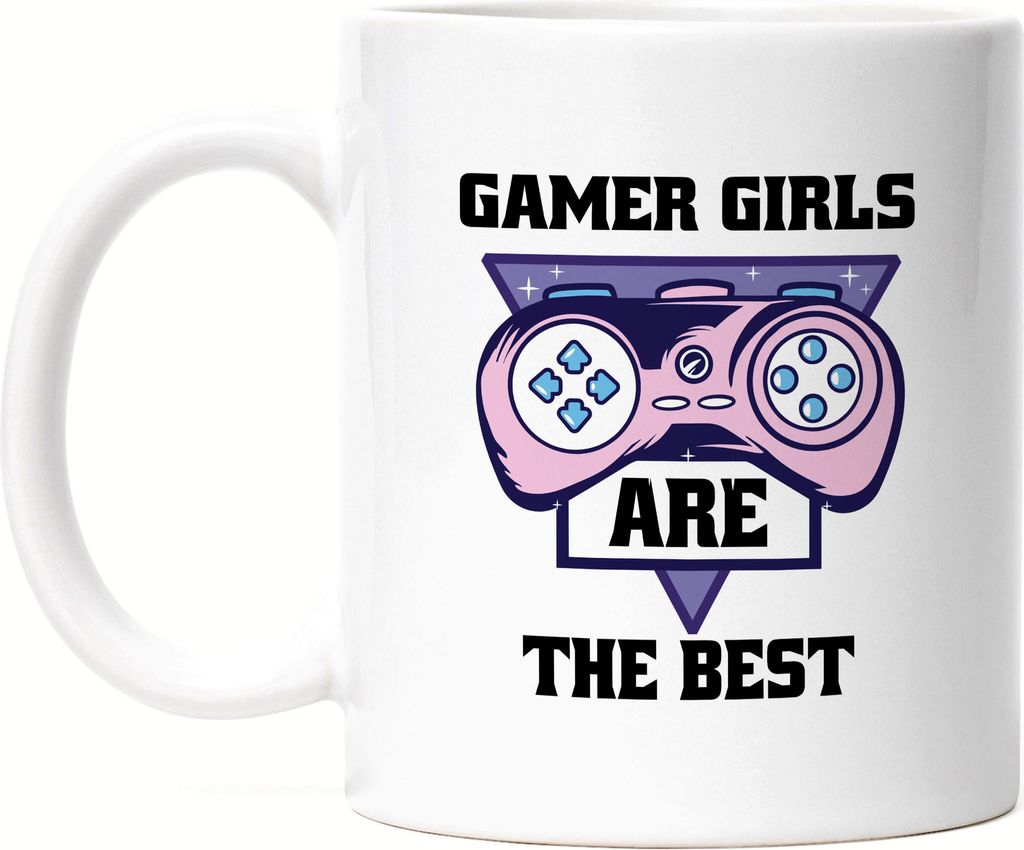 Gamer Girls Are The Best Tasse Weiß mit süßem Spielkonsole Motiv für Frauen Mädchen die gerne Konsole zocken PC
