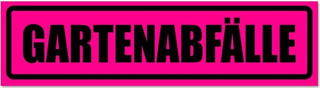 Kiwistar - Autoaufkleber - Pink - Schwarz - 60 x 16 cm - Gartenabfälle invertiert - Hinweis Aufkleber Sticker für Auto, Kfz, Fahrrad, PKW, LKW