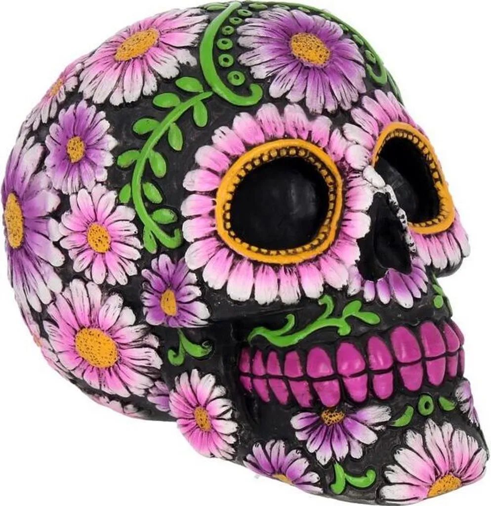 Statue Nemesis Now Sugar Petal Skull multicolore modèle standard de luxe