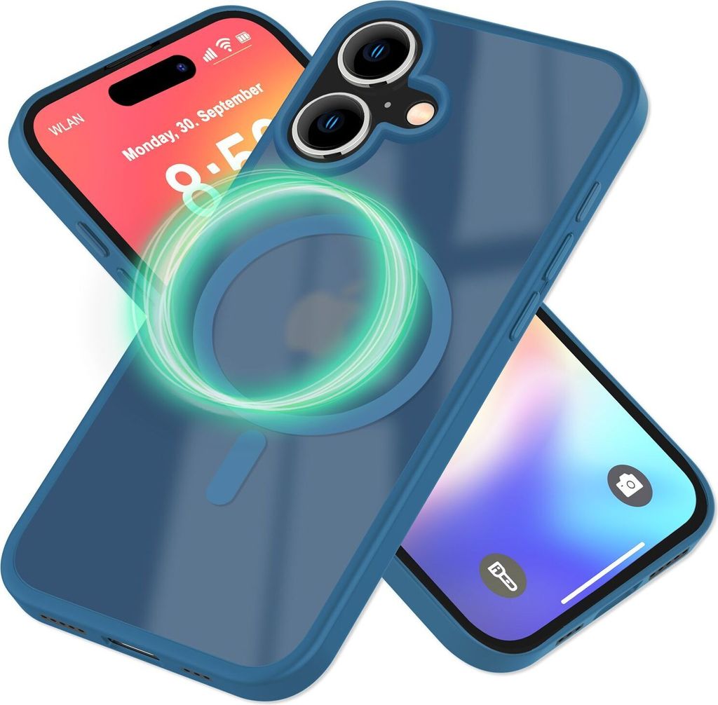 NALIA Magnet-Case für iPhone 16 – Matt-Transparent & MagSafe – MATTEX (Rutschfest, Stoßfest, Anti-Fingerprint) – Marke aus Berlin – Dunke...