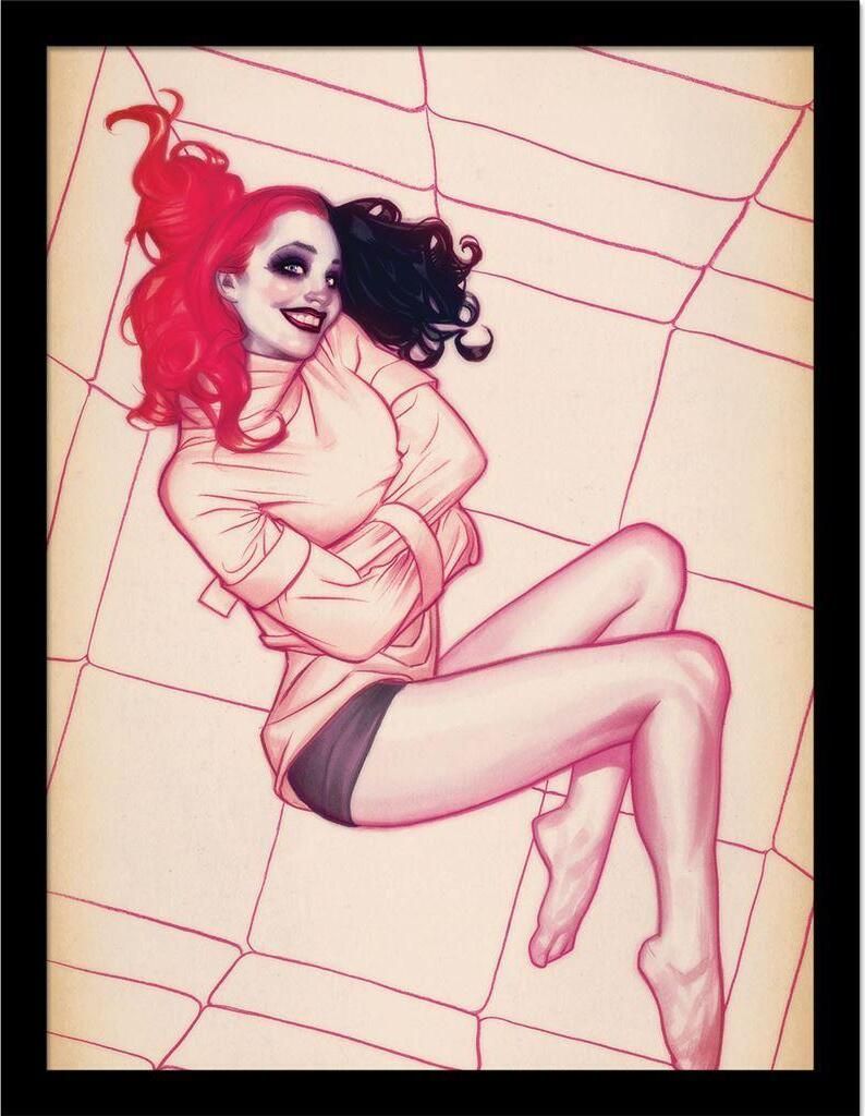 DC Comics - Gerahmtes Poster, Gummizelle PM8897 (40 cm x 30 cm) (Pink/Schwarz)