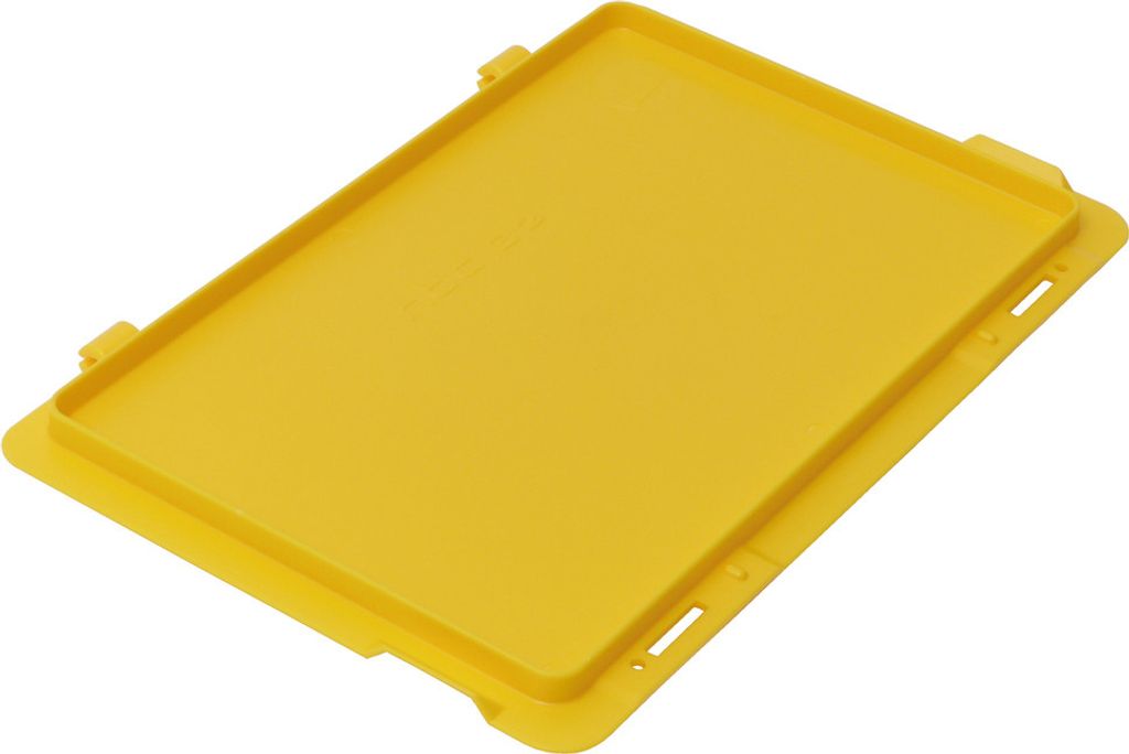 Warmbier Scharnierdeckel für Lagerbehälter, ESD, 300 x 200 mm, gelb 5311.Y.32.S