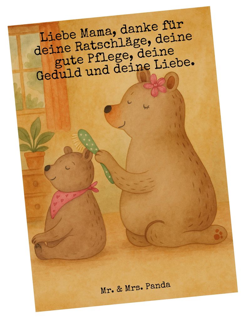 Mr. & Mrs. Panda Postkarte Bär Kind Design - Weiß - Geschenk, Mutter, Ansichtskarten, Muttertag, Grußkarte, Fotokarte, Mama, Ansichtskarte, Post...