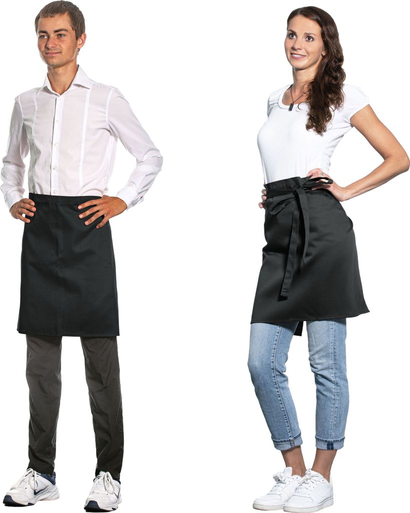 Bistroschürze - robuster und langlebiger Vorstecker in 80x50 cm - Unisex - Mischgewebe - mit Bindebänder für optimalen Halt