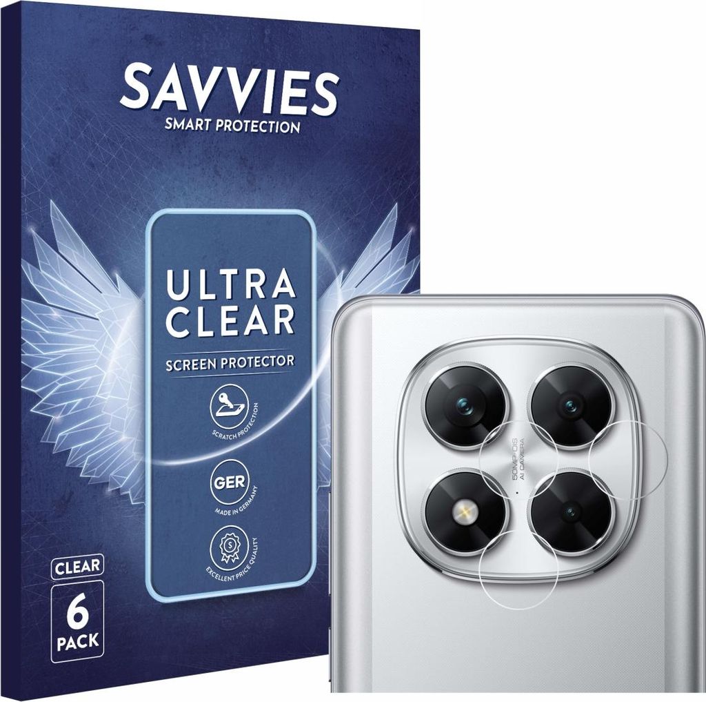 6x Für Xiaomi Poco X7 (NUR Kameraschutz) Schutzfolie Savvies Displayschutz Display Schutz Folie Klar Transparent