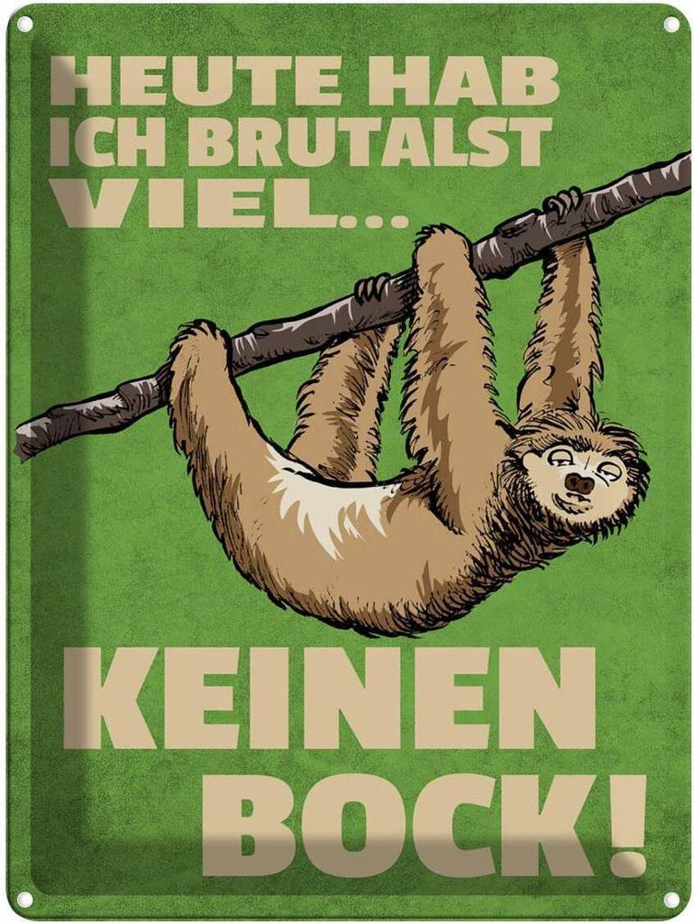 vianmo Blechschild 40x30 cm heute habe ich brutalst viel Spruch Zitat