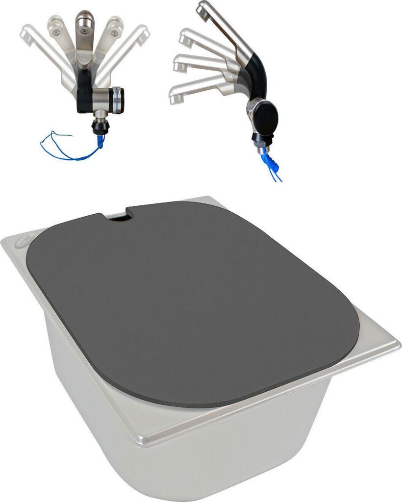 Edelstahl Spülbecken + Abdeckung - Anthrazit Camping 325x265x100 mm Wohnmobil +h