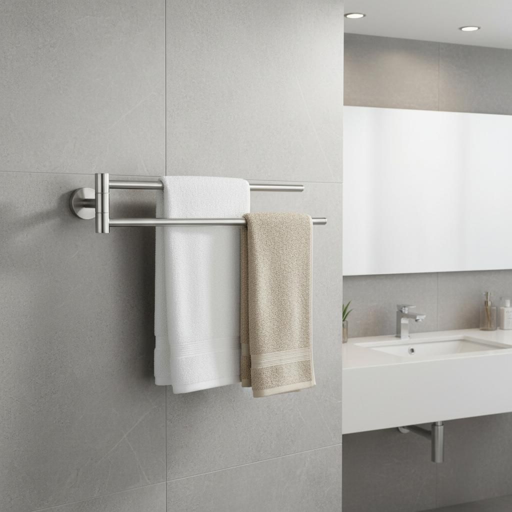 BADfabrik24 Edition One Wand-Handtuchhalter, 2 Arme, schwenkbar