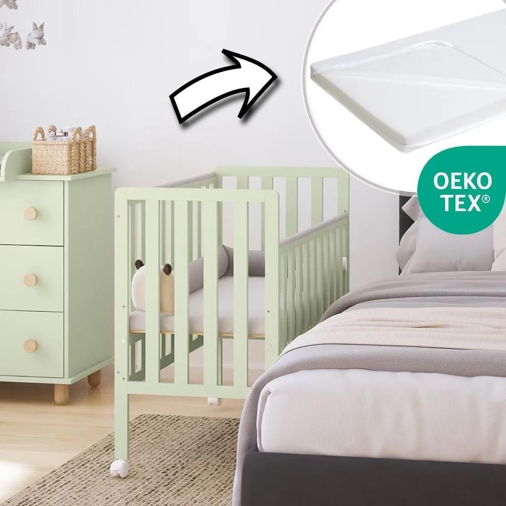 ZEE BAMBI Mint prístavná detská postieľka 100x50 cm s Obrázok produktu 